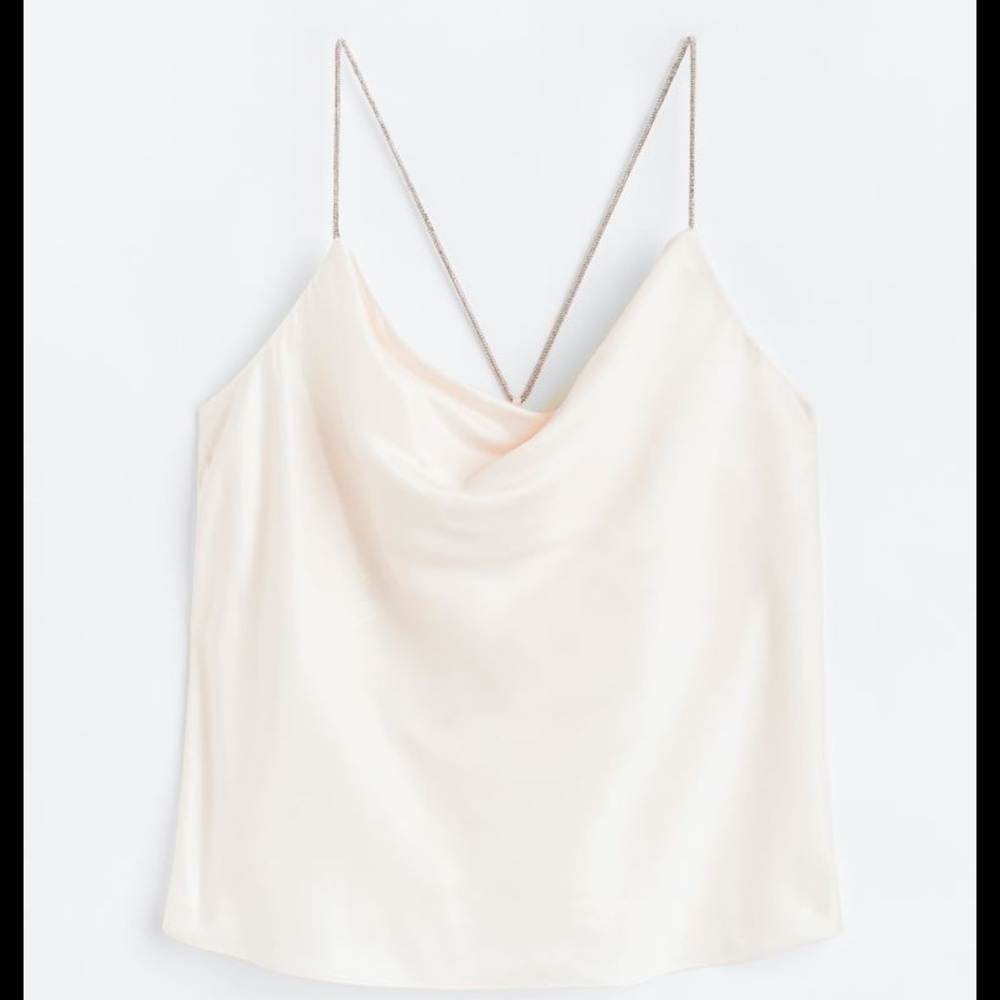 Sparkle strap satin top